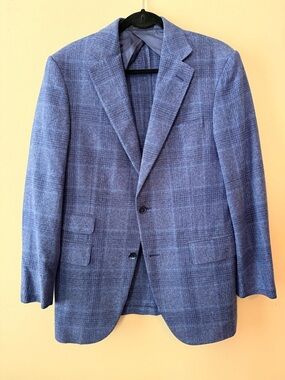 Pal Zileri Blue Plaid Wool Sport Coat